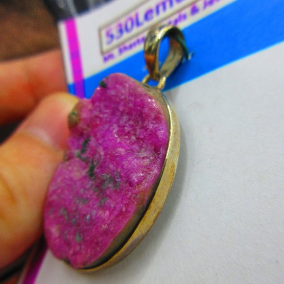 Pink Cobalto Calcite Sterling Silver .925 Gemstone Pendant - Picture 4 of 5